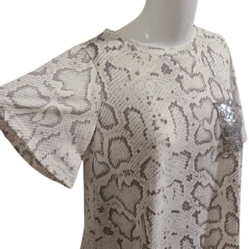 [Life Style] Glitter Pocket Crew Neck Top - Sz SP